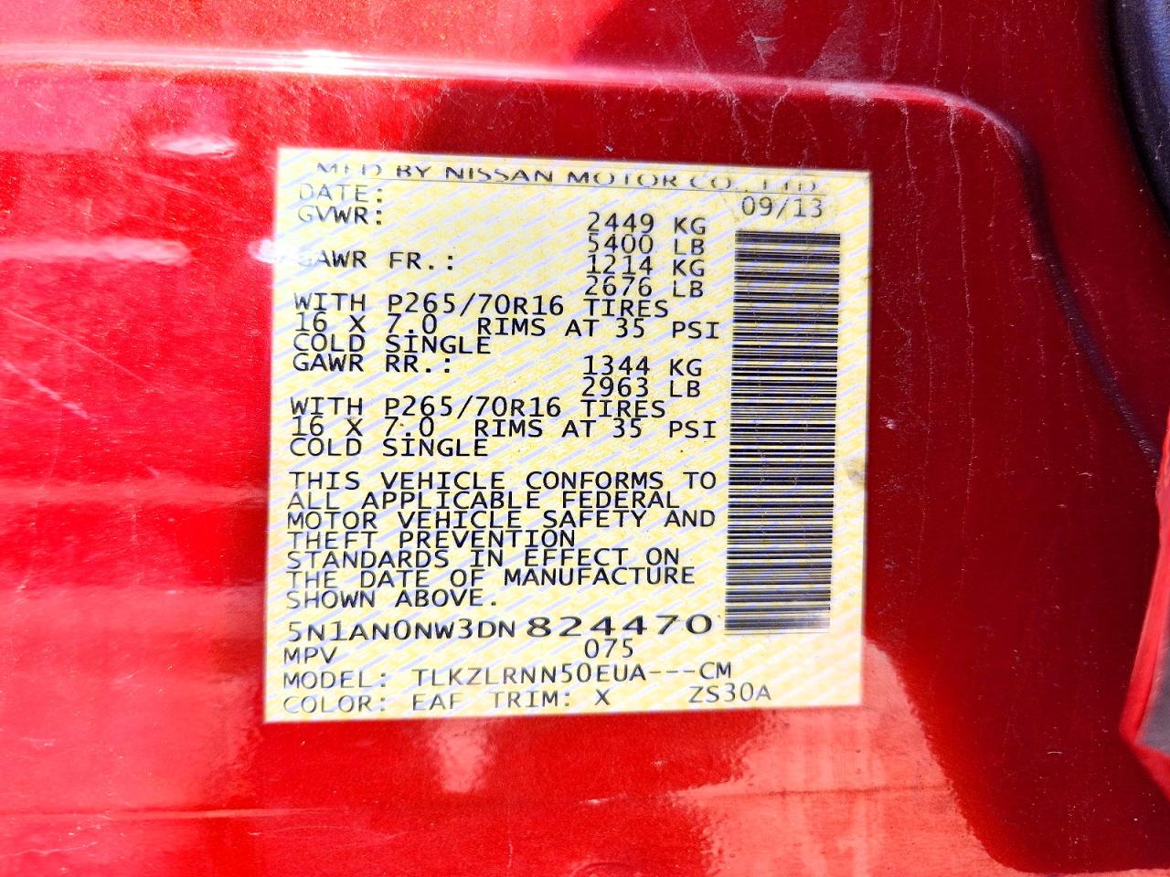 2013 NISSAN XTERRA