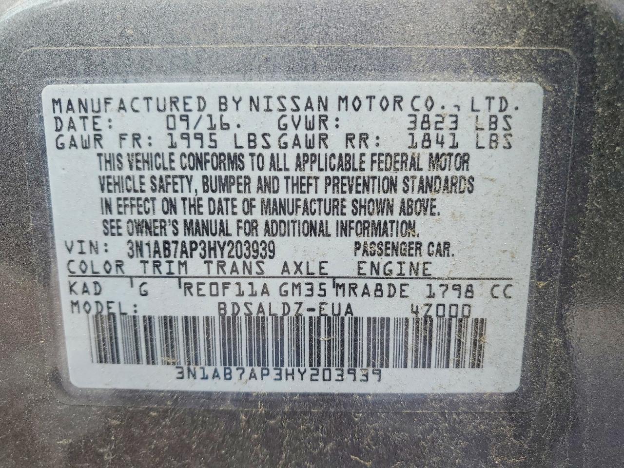 2017 NISSAN SENTRA