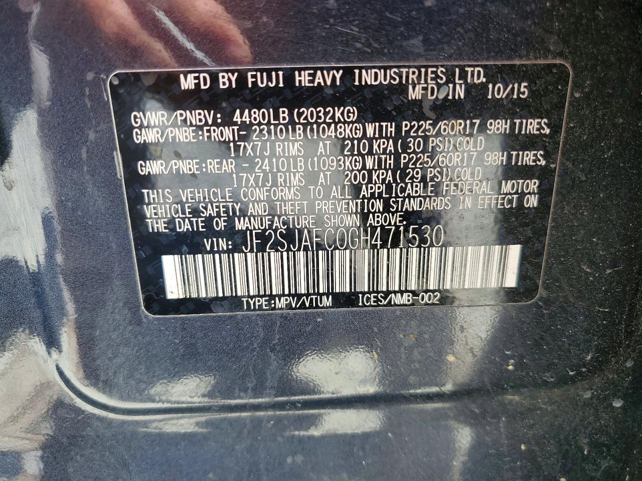 2016 SUBARU FORESTER