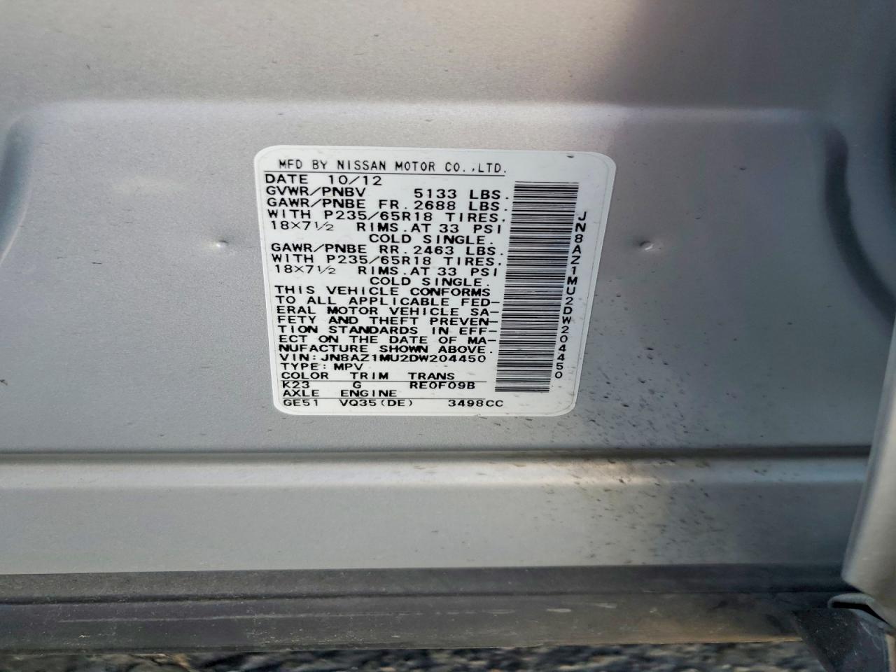 2013 NISSAN MURANO