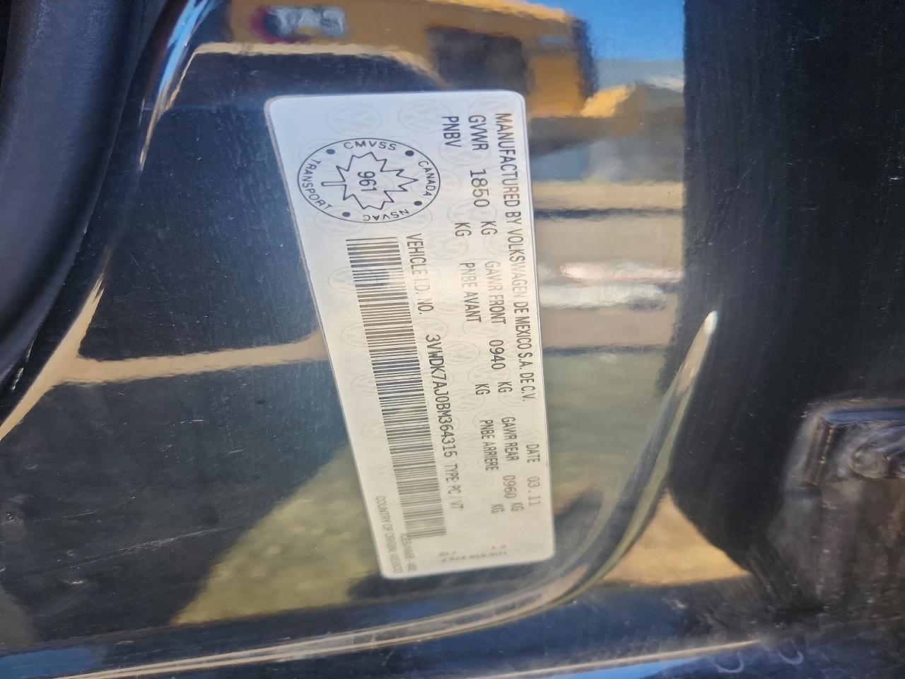 2011 VOLKSWAGEN JETTA