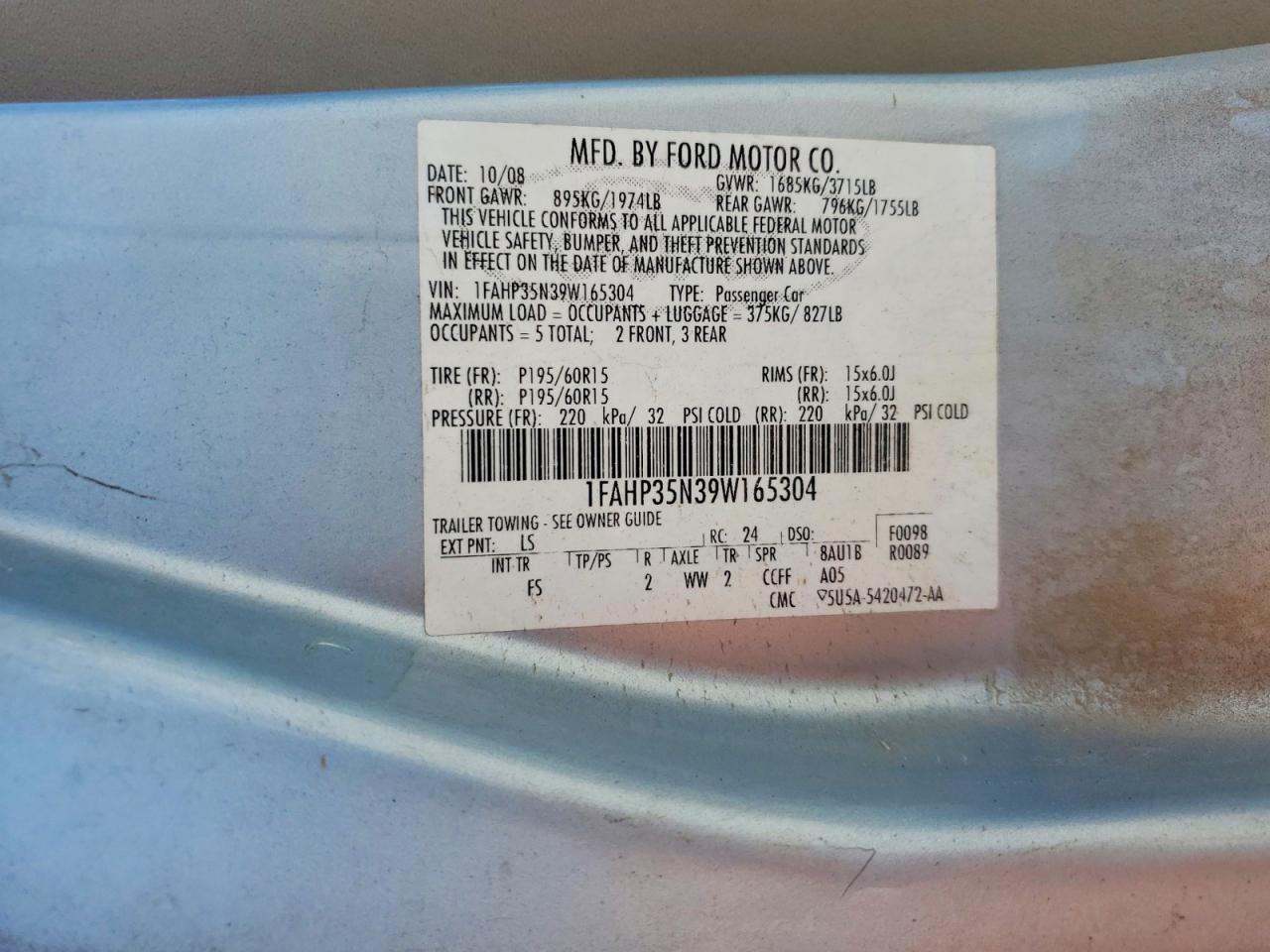 2009 FORD FOCUS