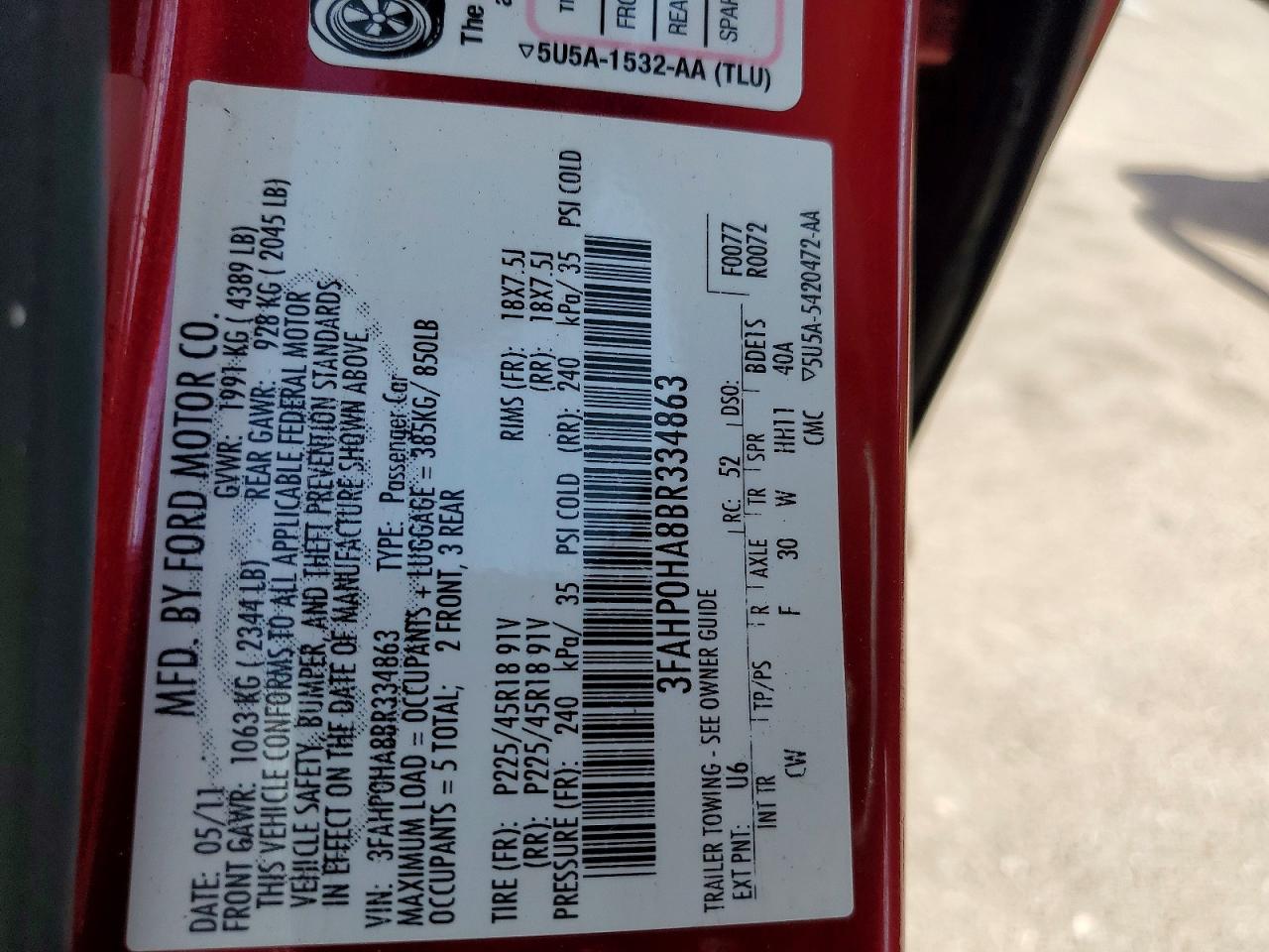 2011 FORD FUSION