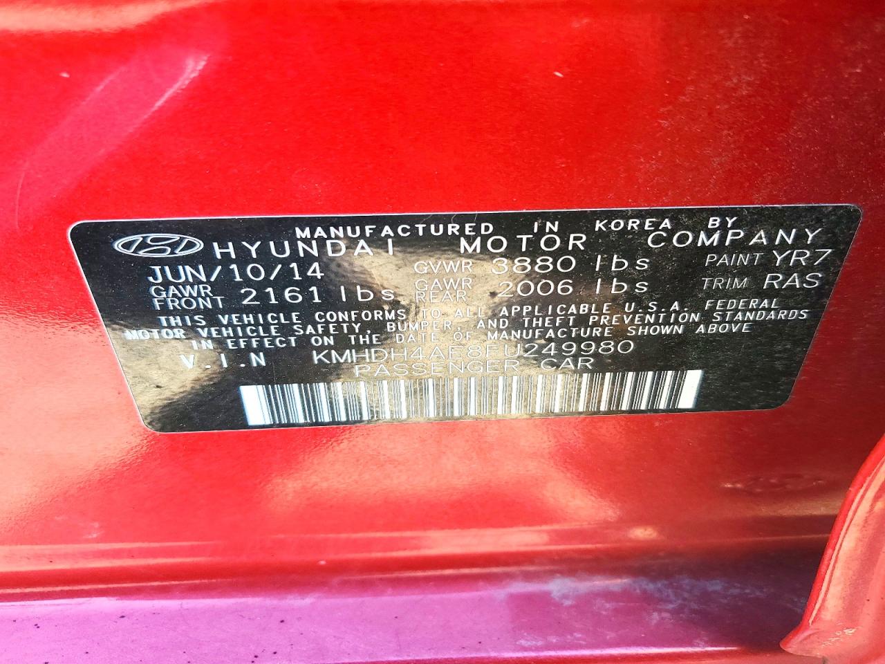 2015 HYUNDAI ELANTRA