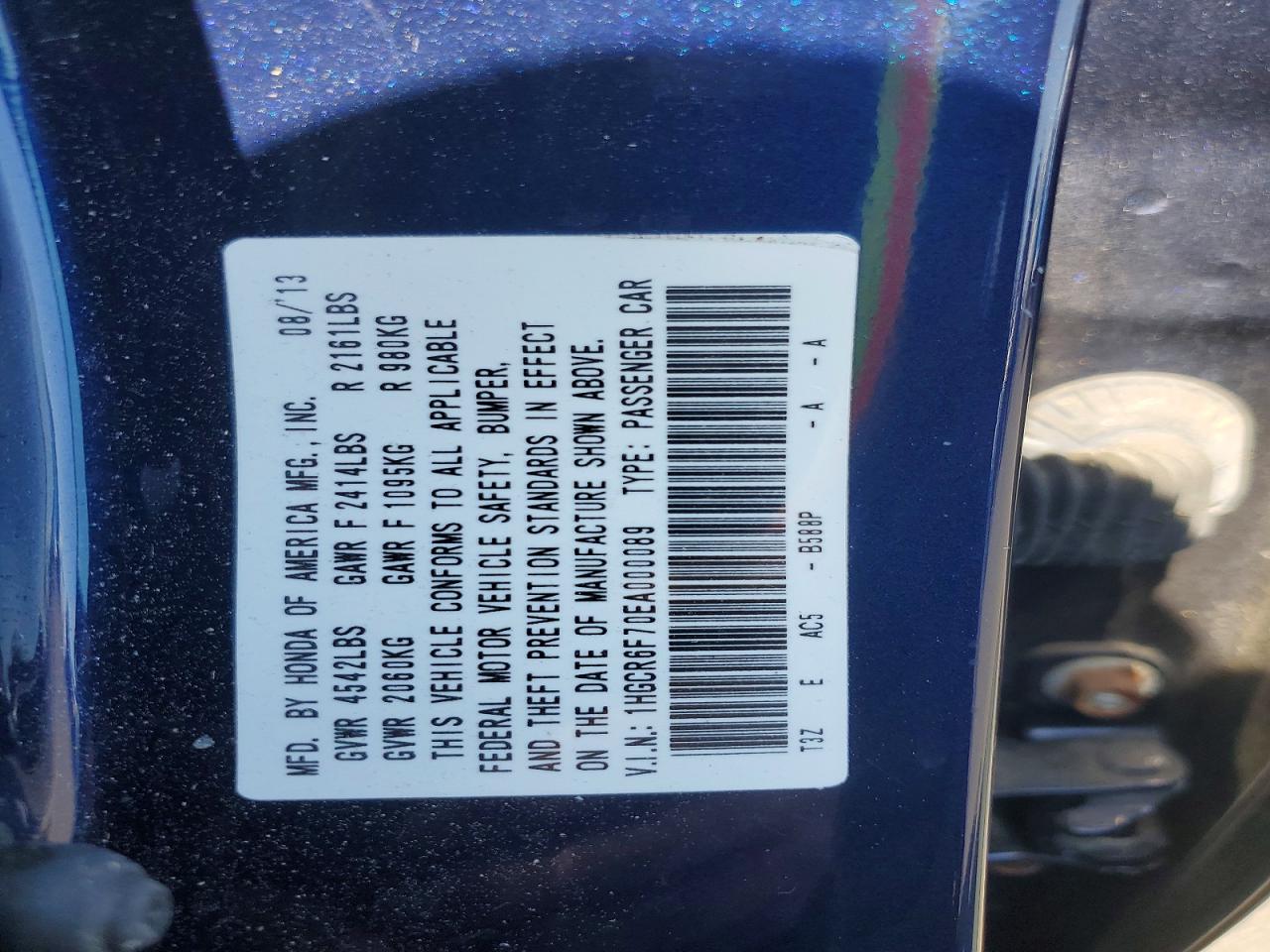 2014 HONDA ACCORD