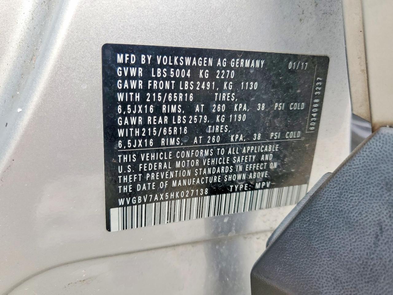 2017 VOLKSWAGEN TIGUAN