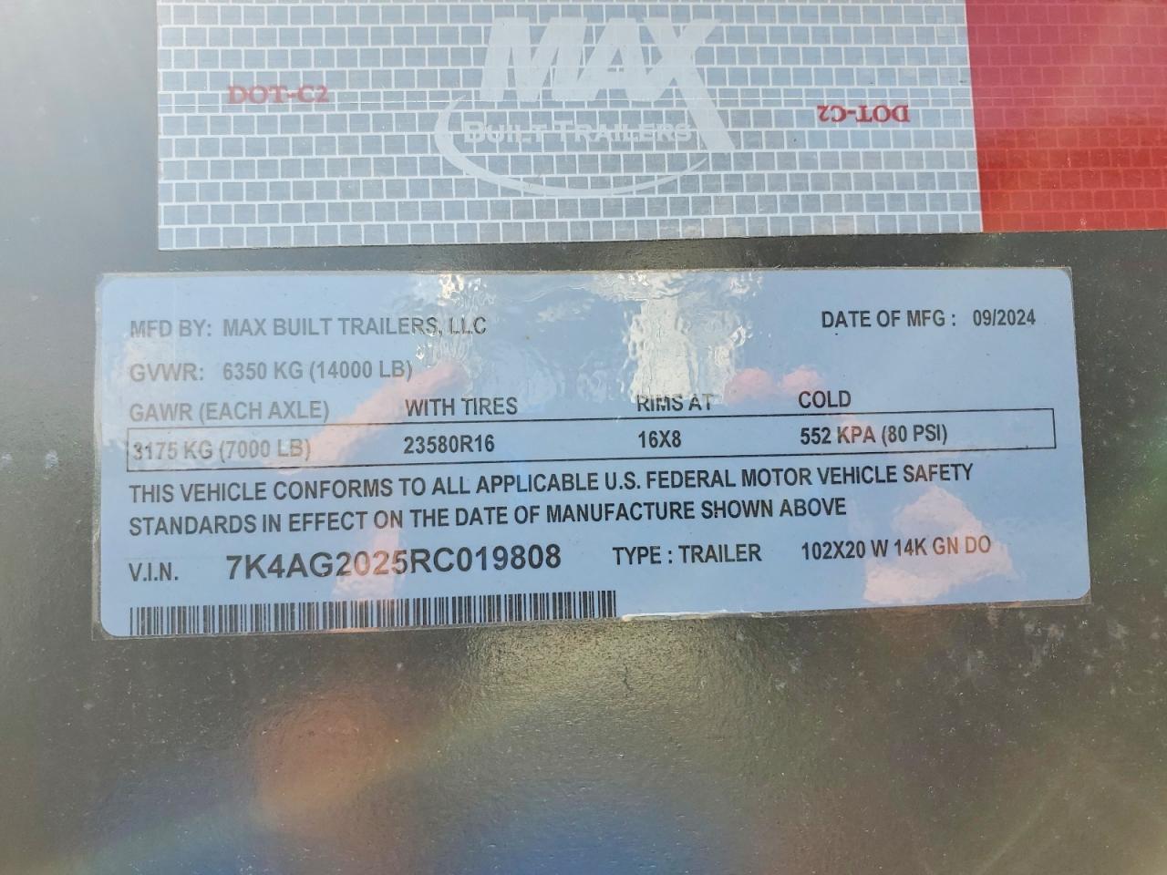 2024 MAX BUILT UNKNOWN