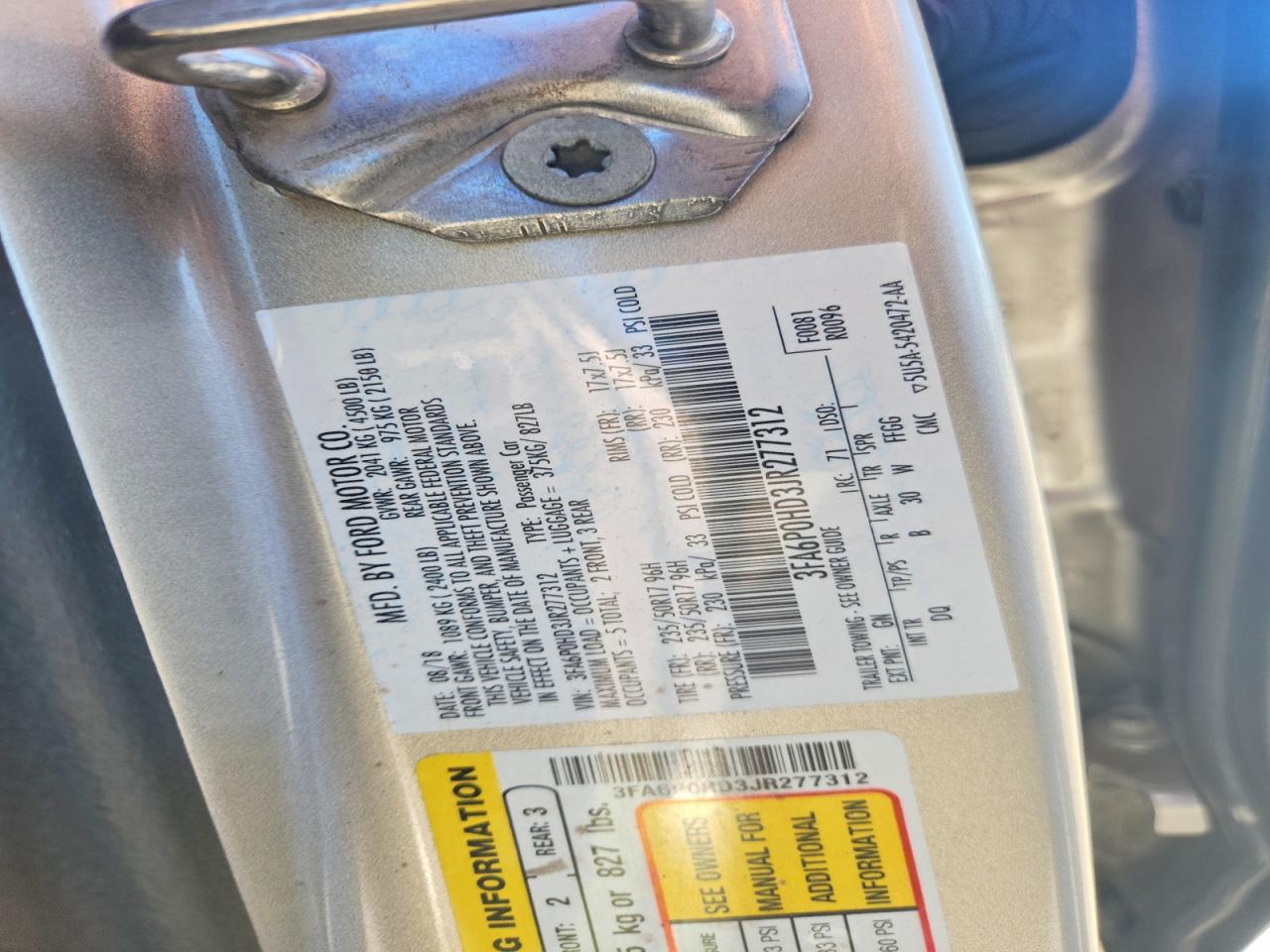2018 FORD FUSION