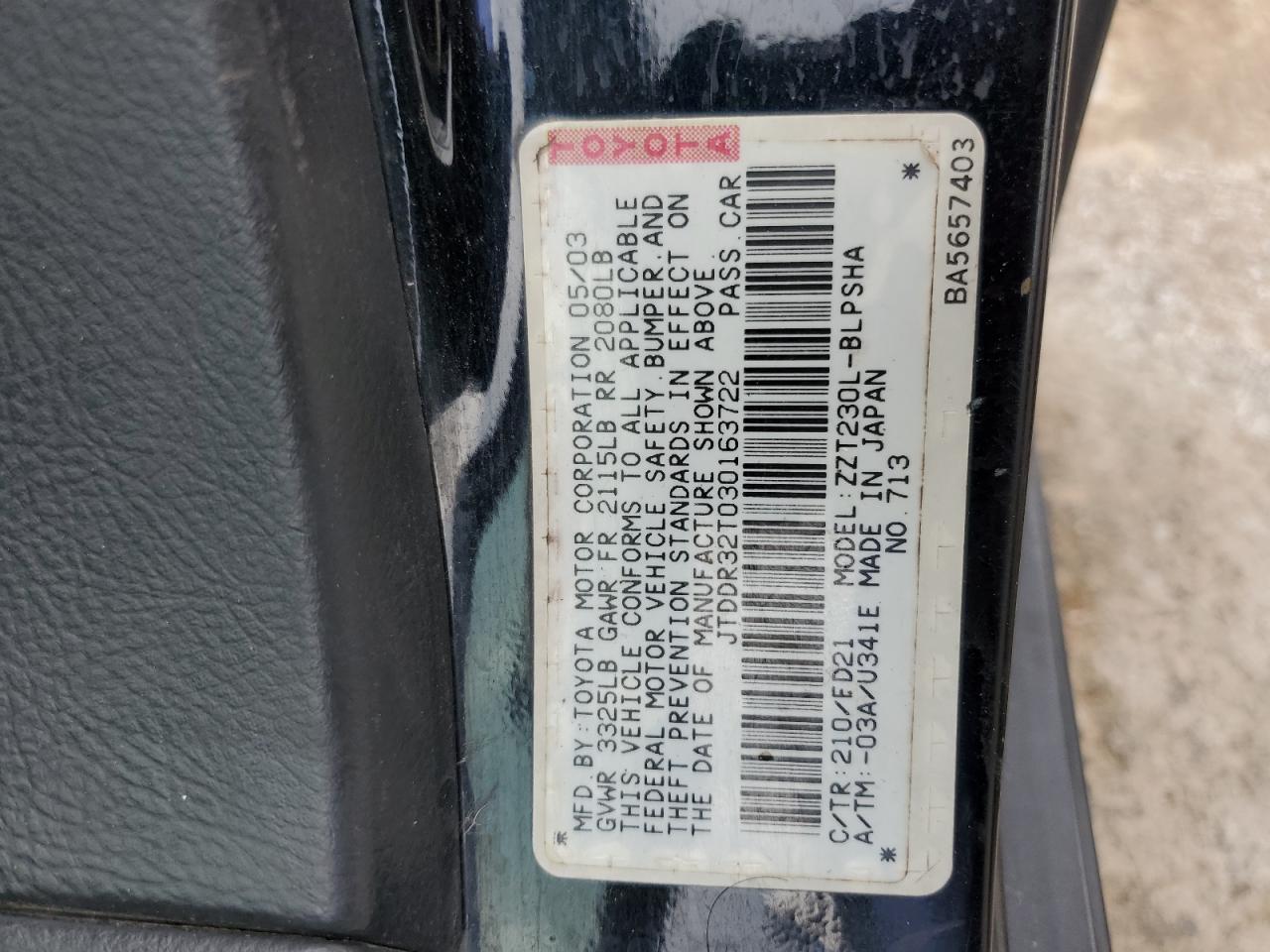 2003 TOYOTA CELICA