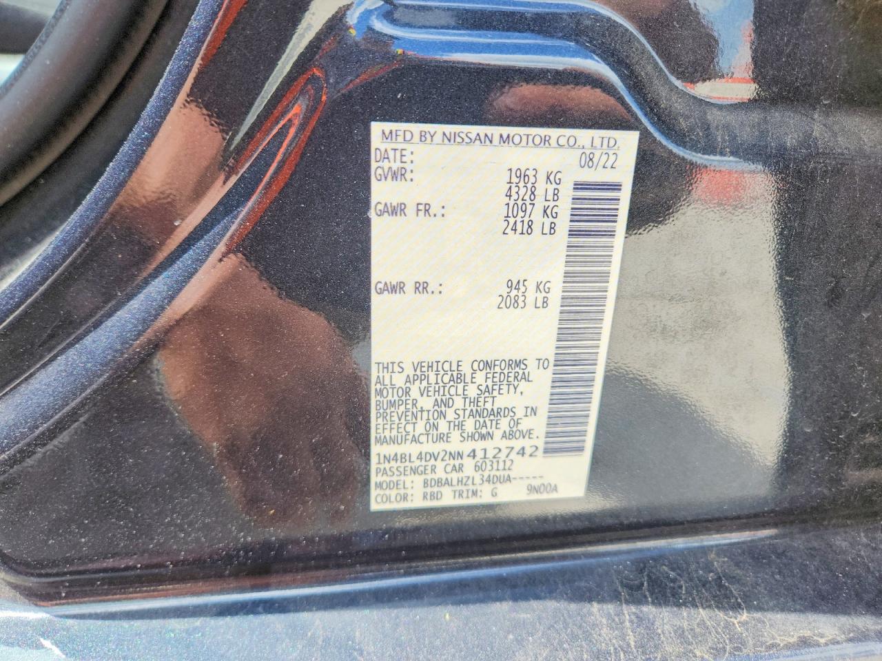 2022 NISSAN ALTIMA