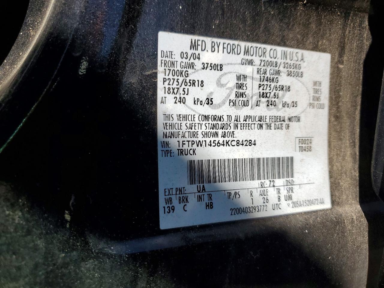 2004 FORD F150