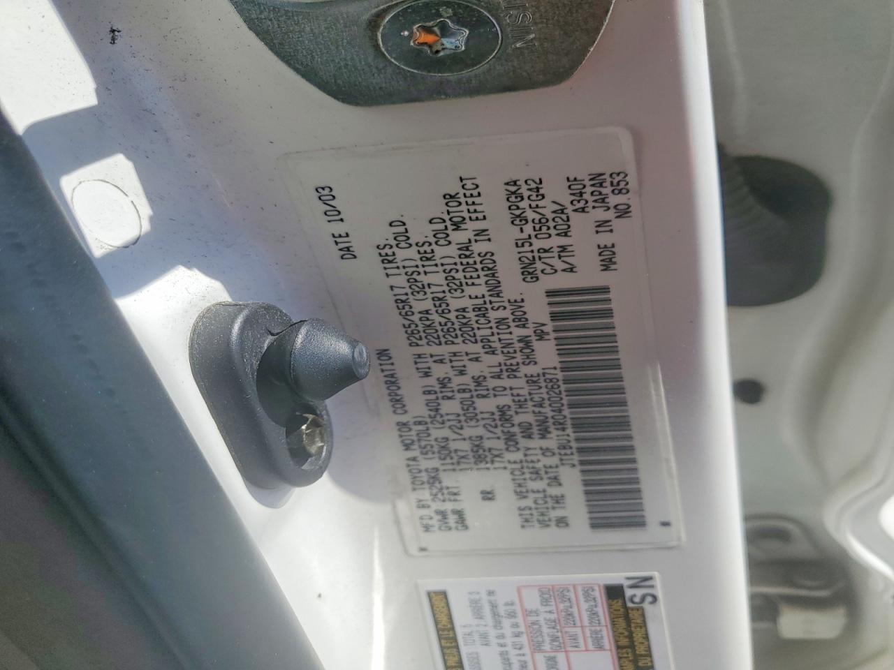 2004 TOYOTA 4RUNNER
