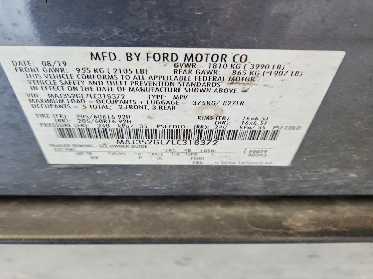 2020 FORD ECOSPORT