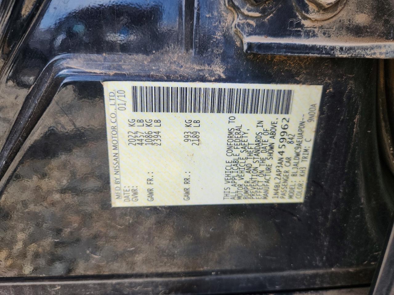 2010 NISSAN ALTIMA