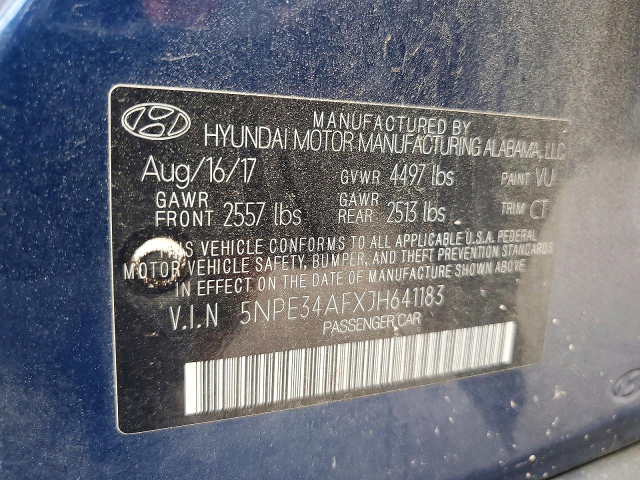 2018 HYUNDAI SONATA