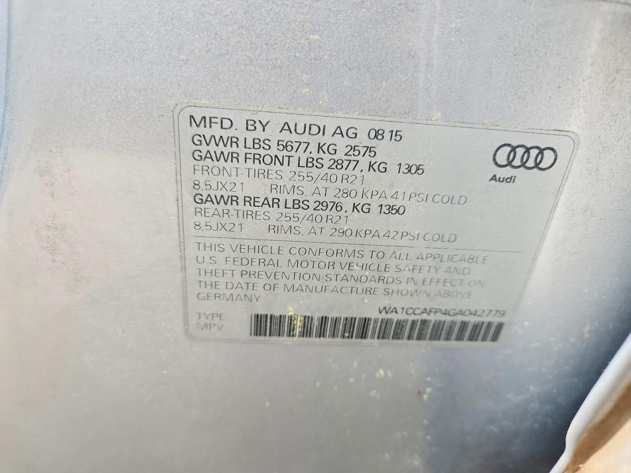 2016 AUDI SQ5