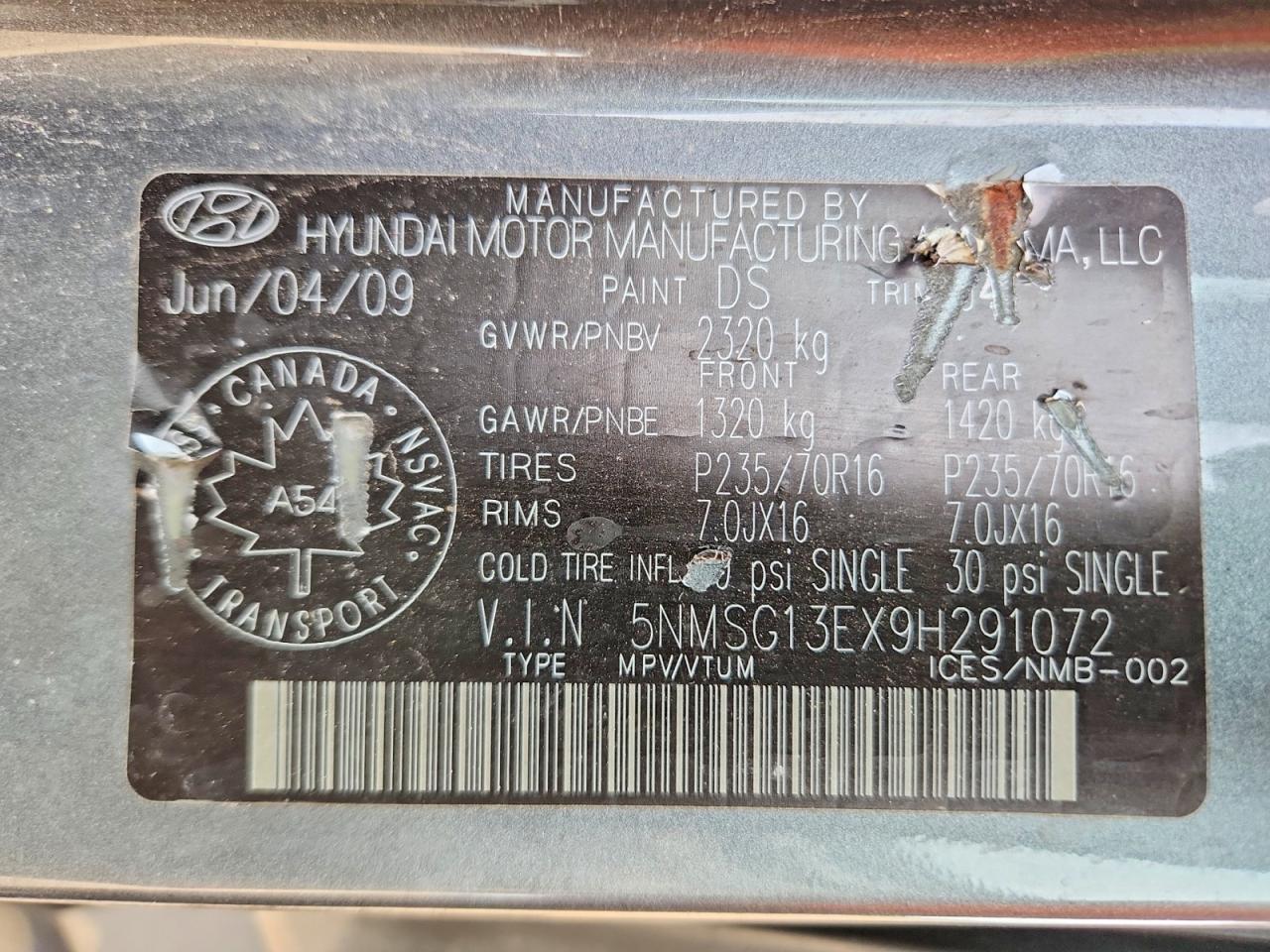 2009 HYUNDAI SANTA FE