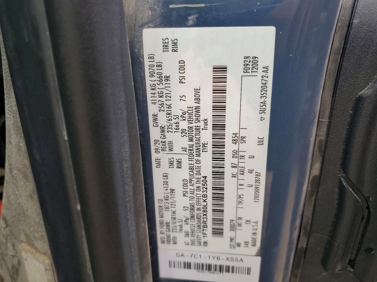 2020 FORD TRANSIT