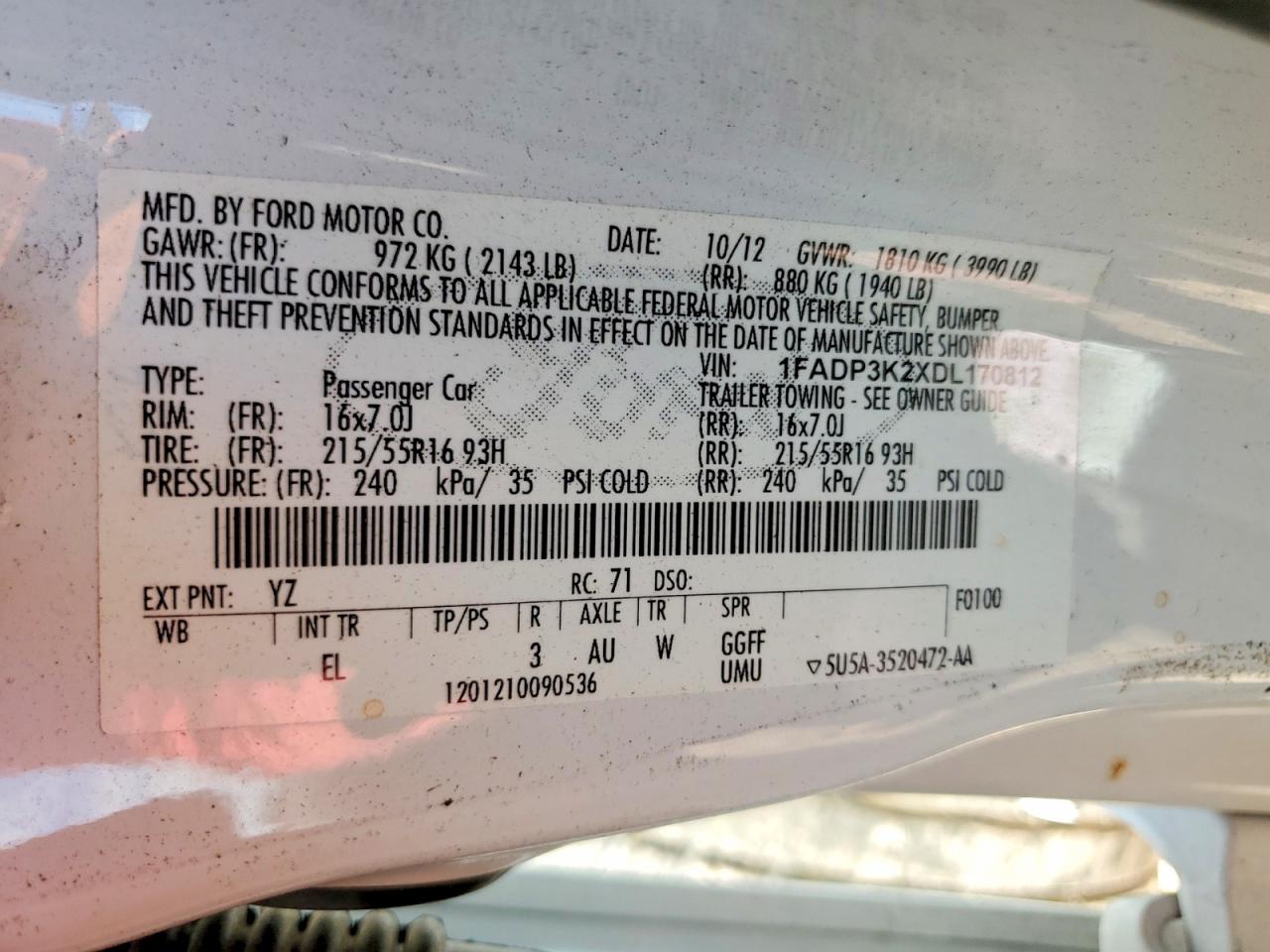 2013 FORD FOCUS
