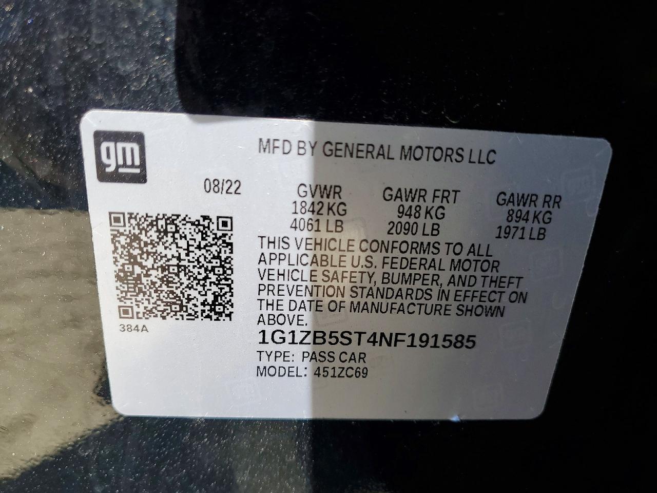 2022 CHEVROLET MALIBU