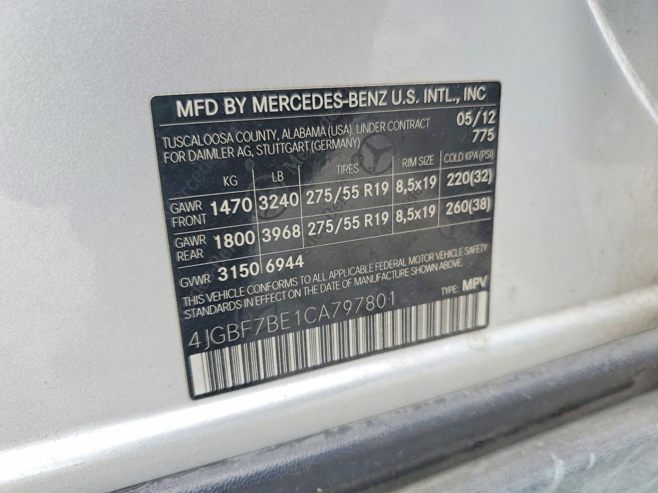 2012 MERCEDES-BENZ GL-CLASS