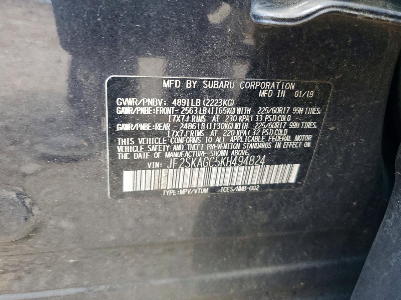 2019 SUBARU FORESTER