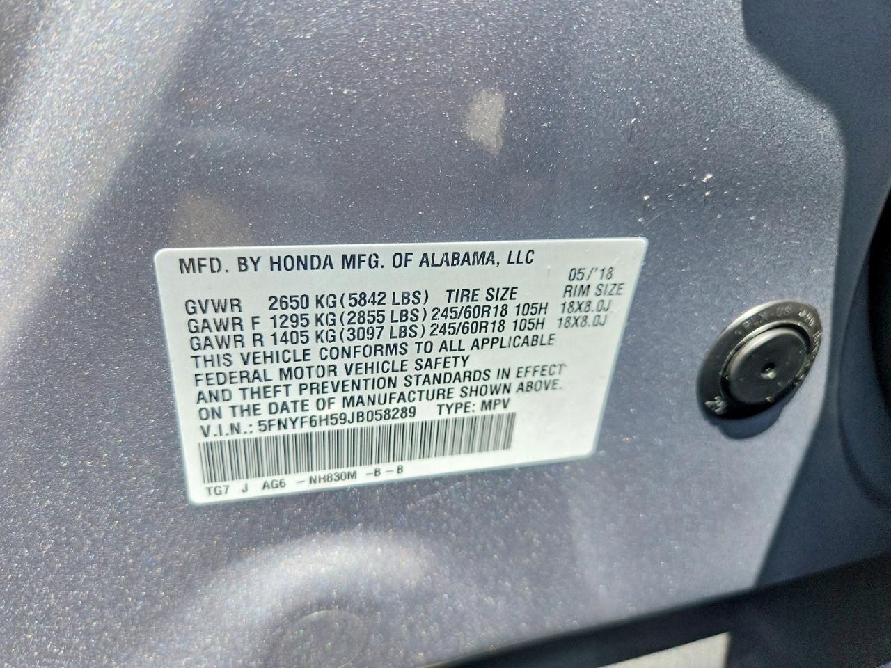 2018 HONDA PILOT