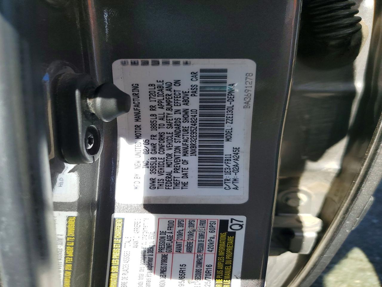 2005 TOYOTA COROLLA