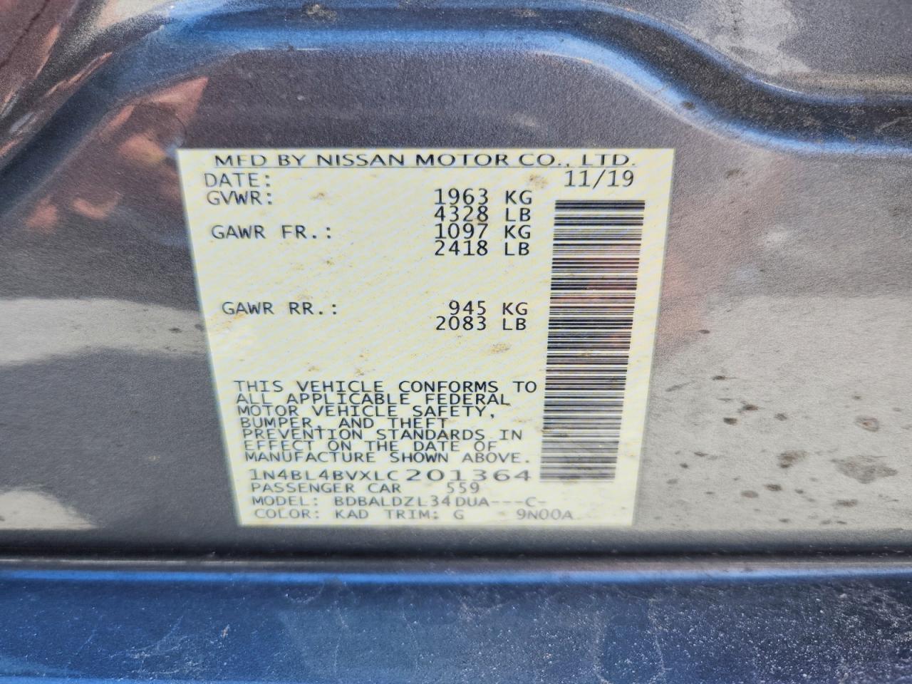 2020 NISSAN ALTIMA