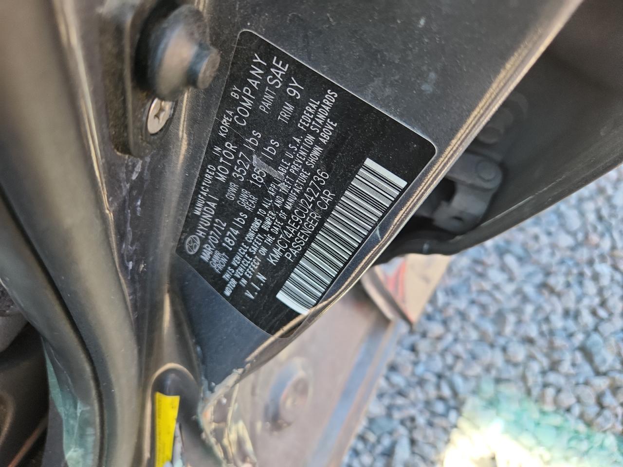 2012 HYUNDAI ACCENT