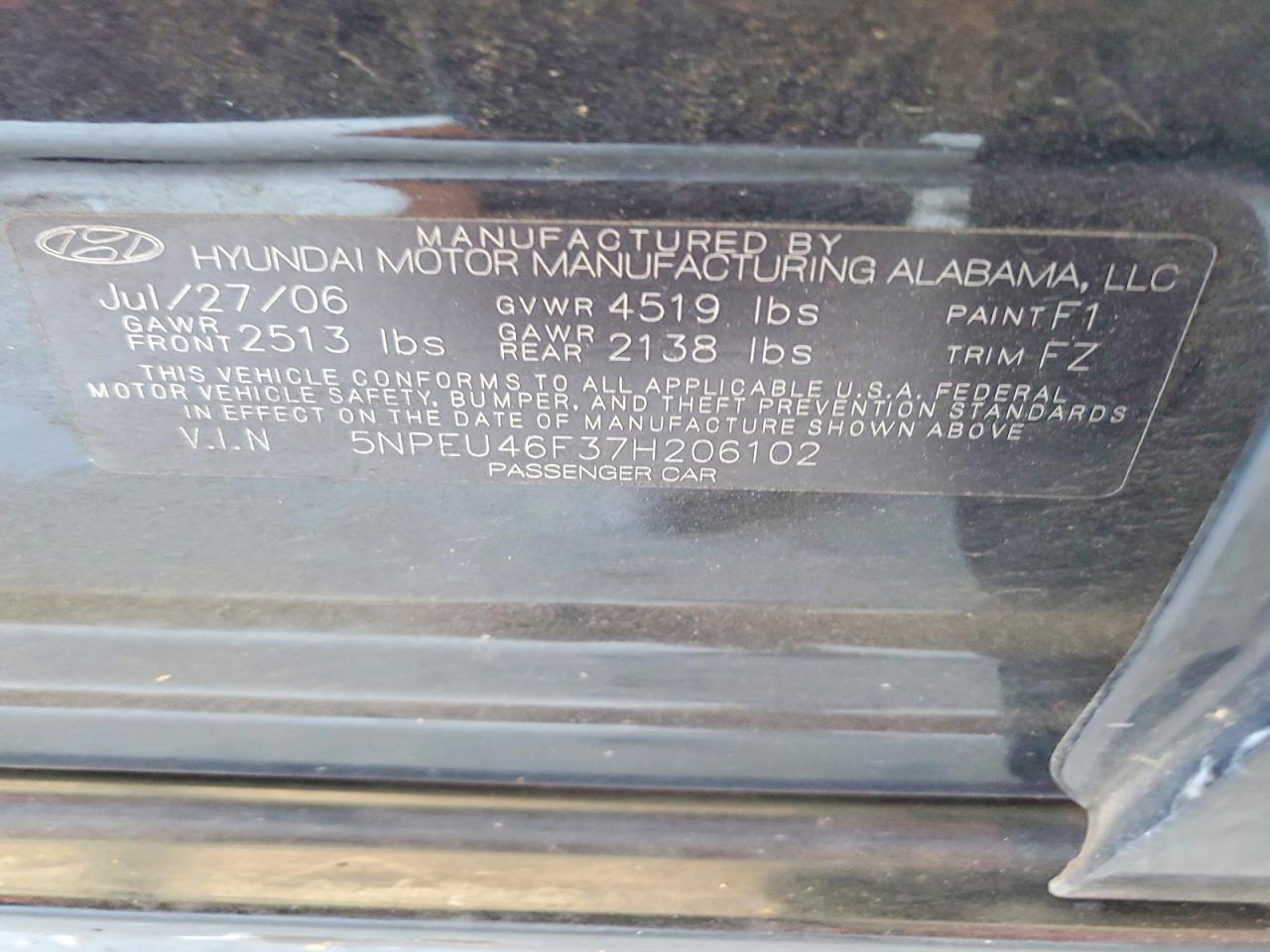 2007 HYUNDAI SONATA