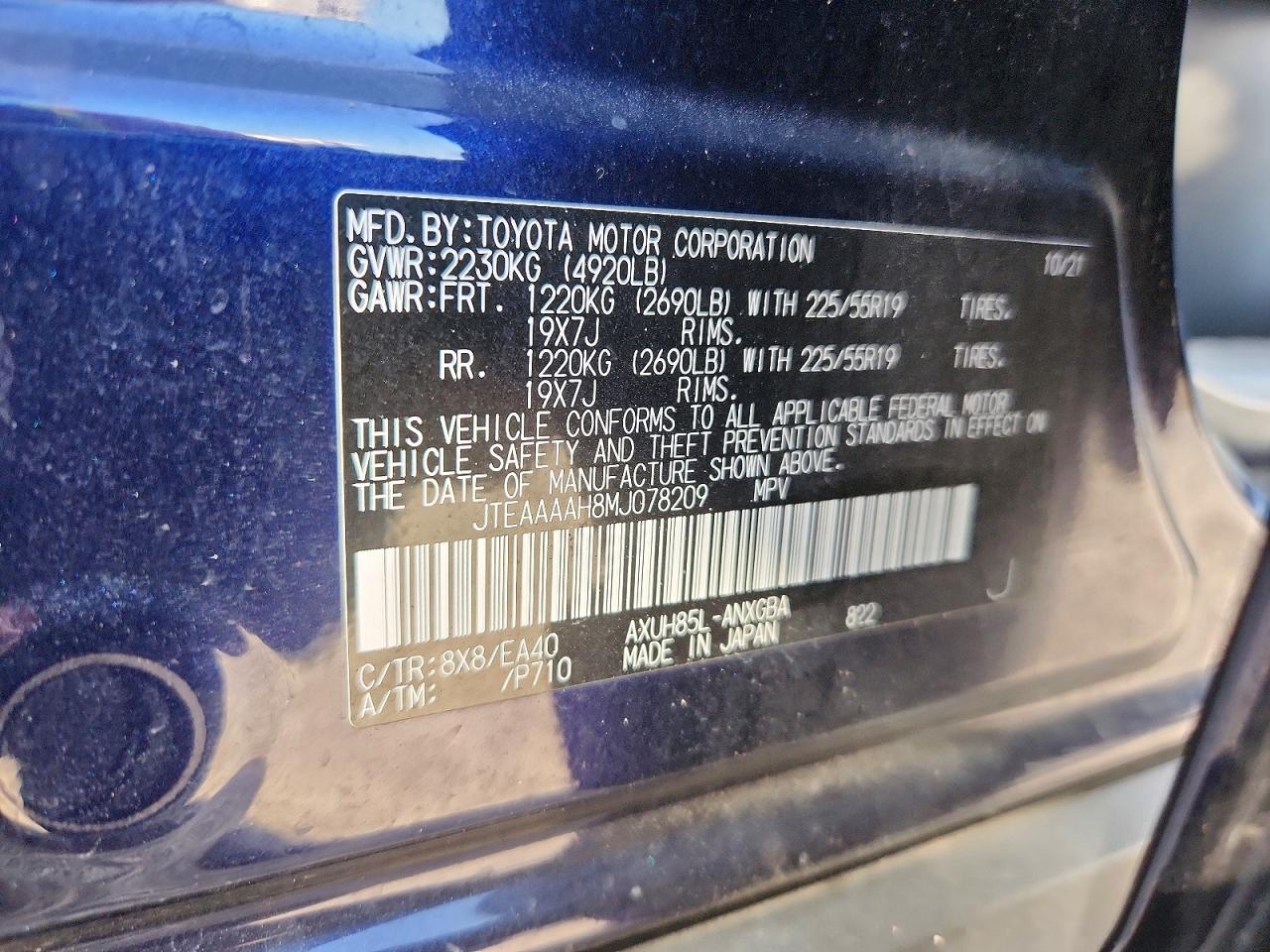 2021 TOYOTA VENZA