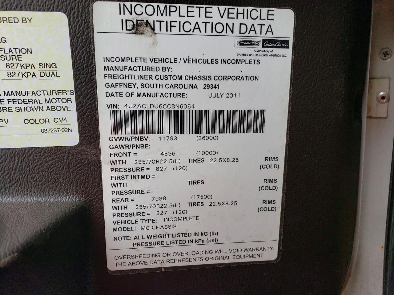 2012 FREIGHTLINER ALL OTHER