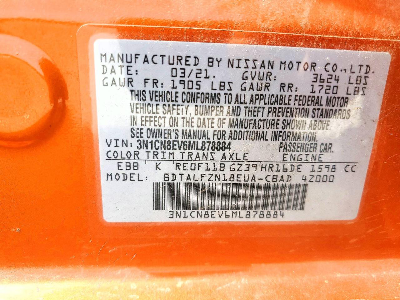 2021 NISSAN VERSA