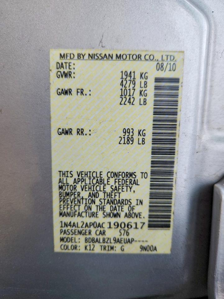 2010 NISSAN ALTIMA