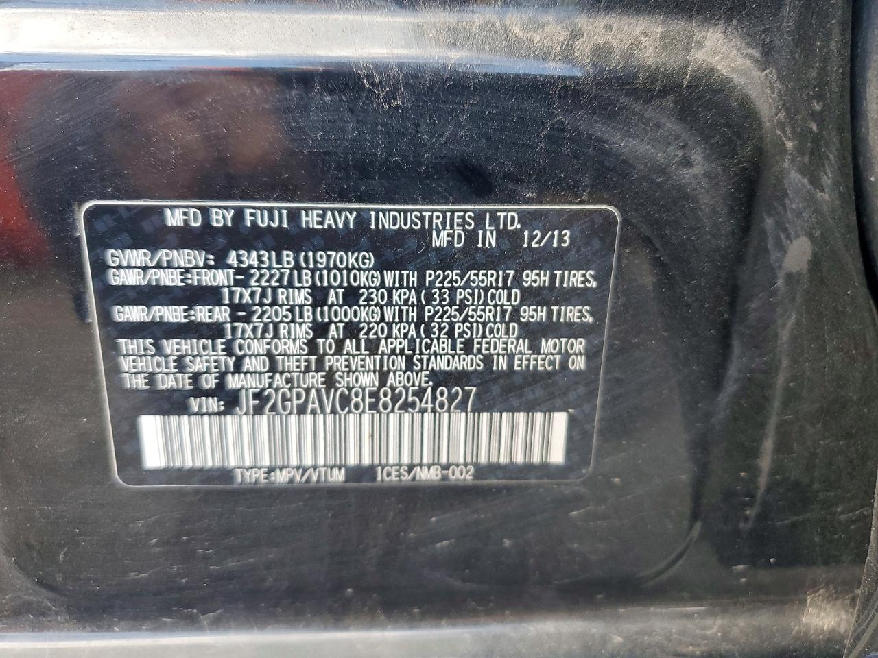 2014 SUBARU XV