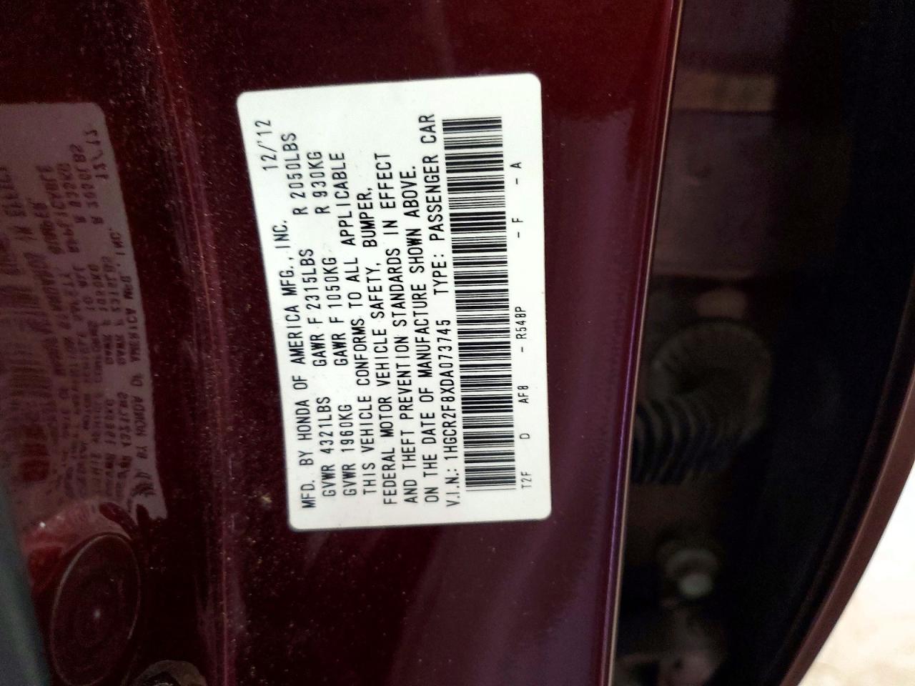 2013 HONDA ACCORD