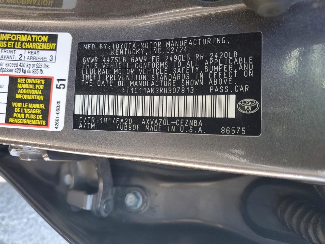 2024 TOYOTA CAMRY