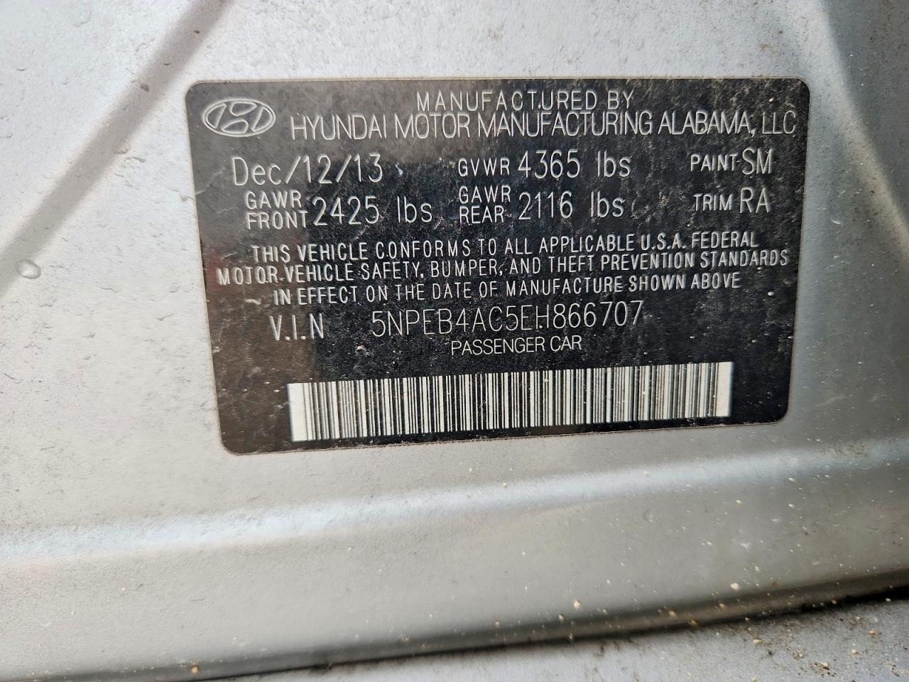 2014 HYUNDAI SONATA