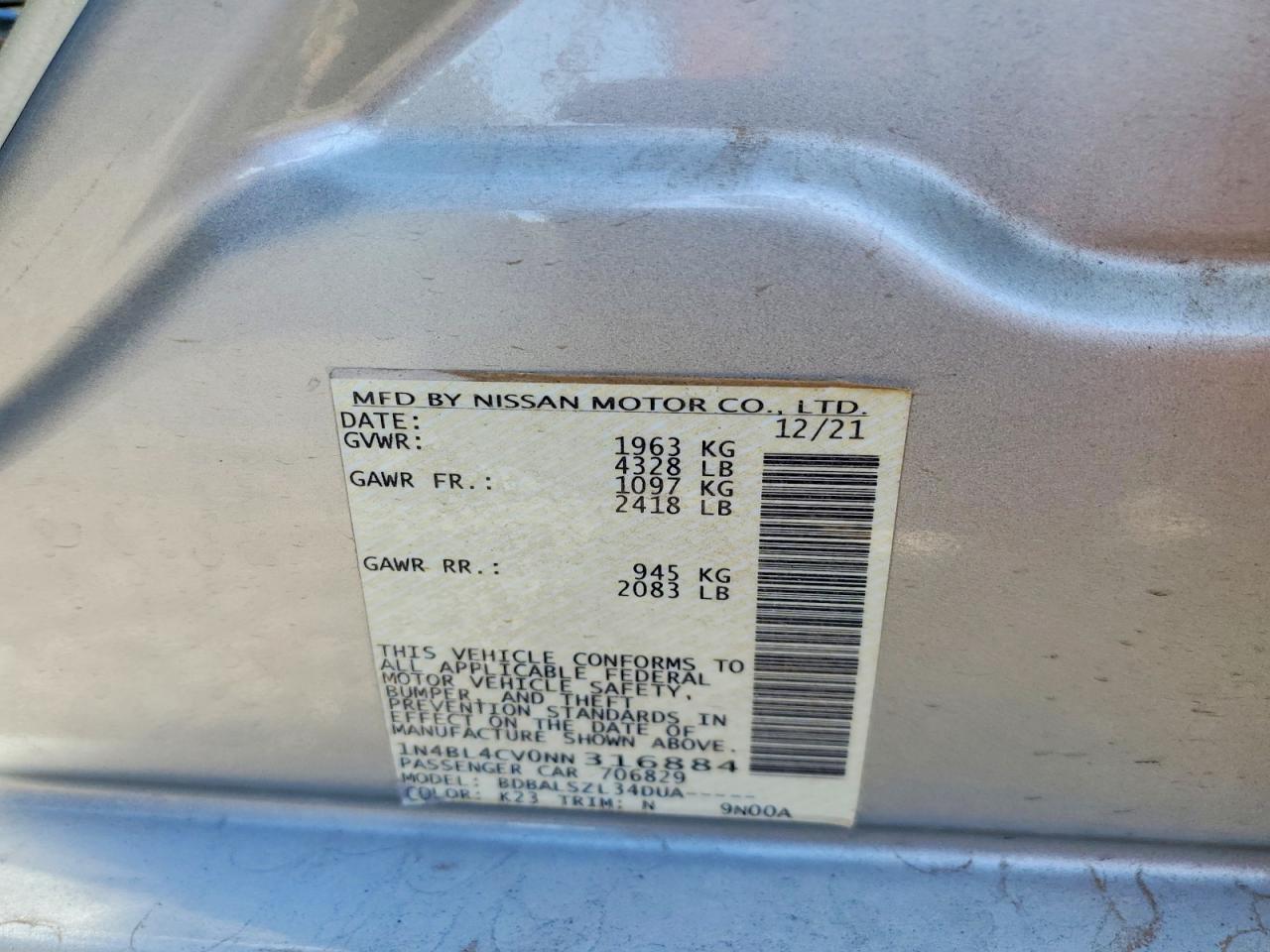 2022 NISSAN ALTIMA
