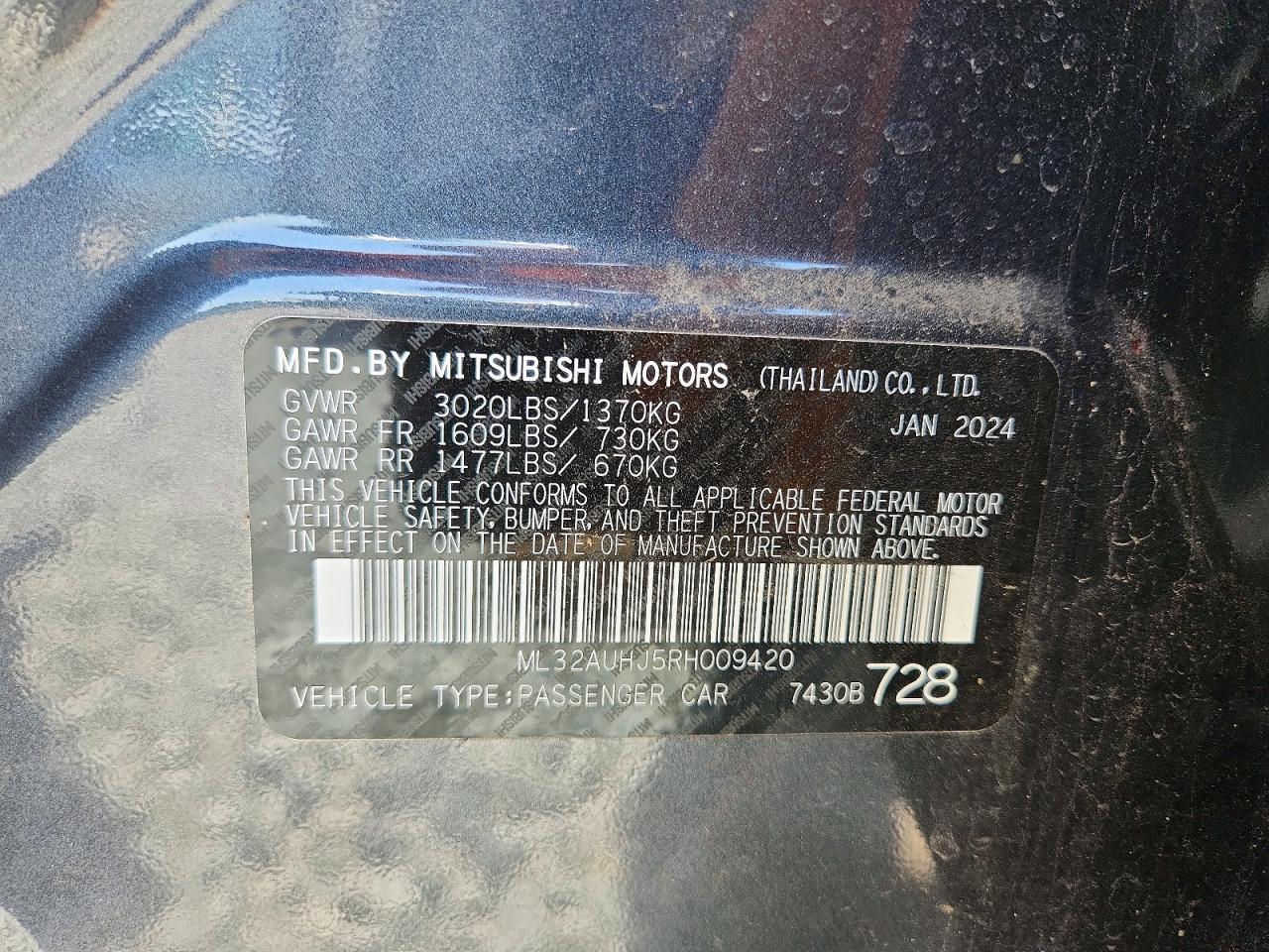 2024 MITSUBISHI MIRAGE
