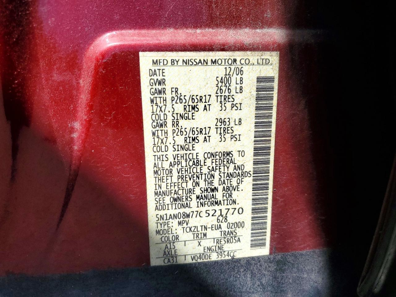 2007 NISSAN XTERRA