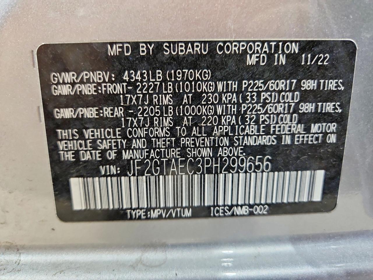 2023 SUBARU CROSSTREK