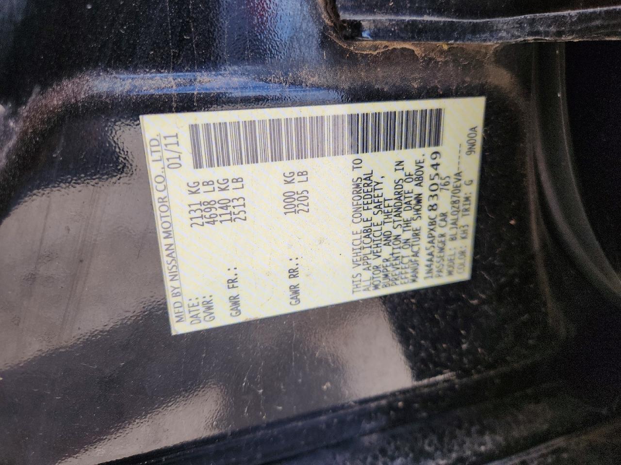 2011 NISSAN MAXIMA