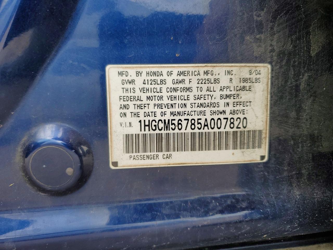 2005 HONDA ACCORD