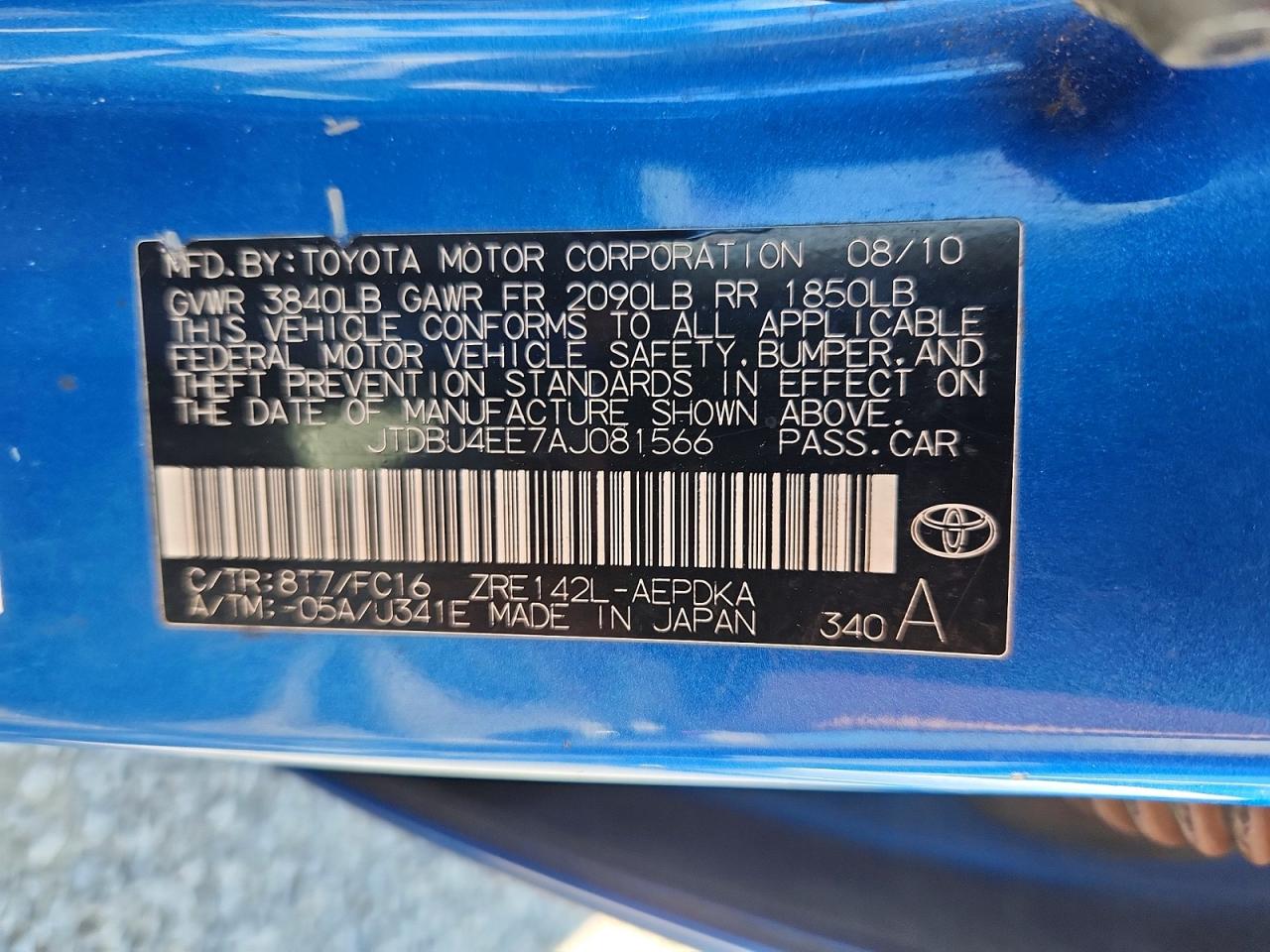 2010 TOYOTA COROLLA