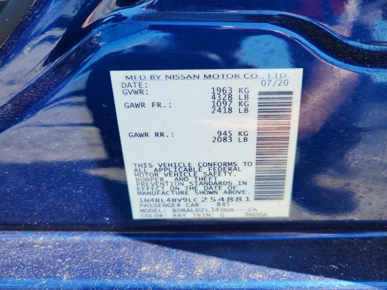 2020 NISSAN ALTIMA