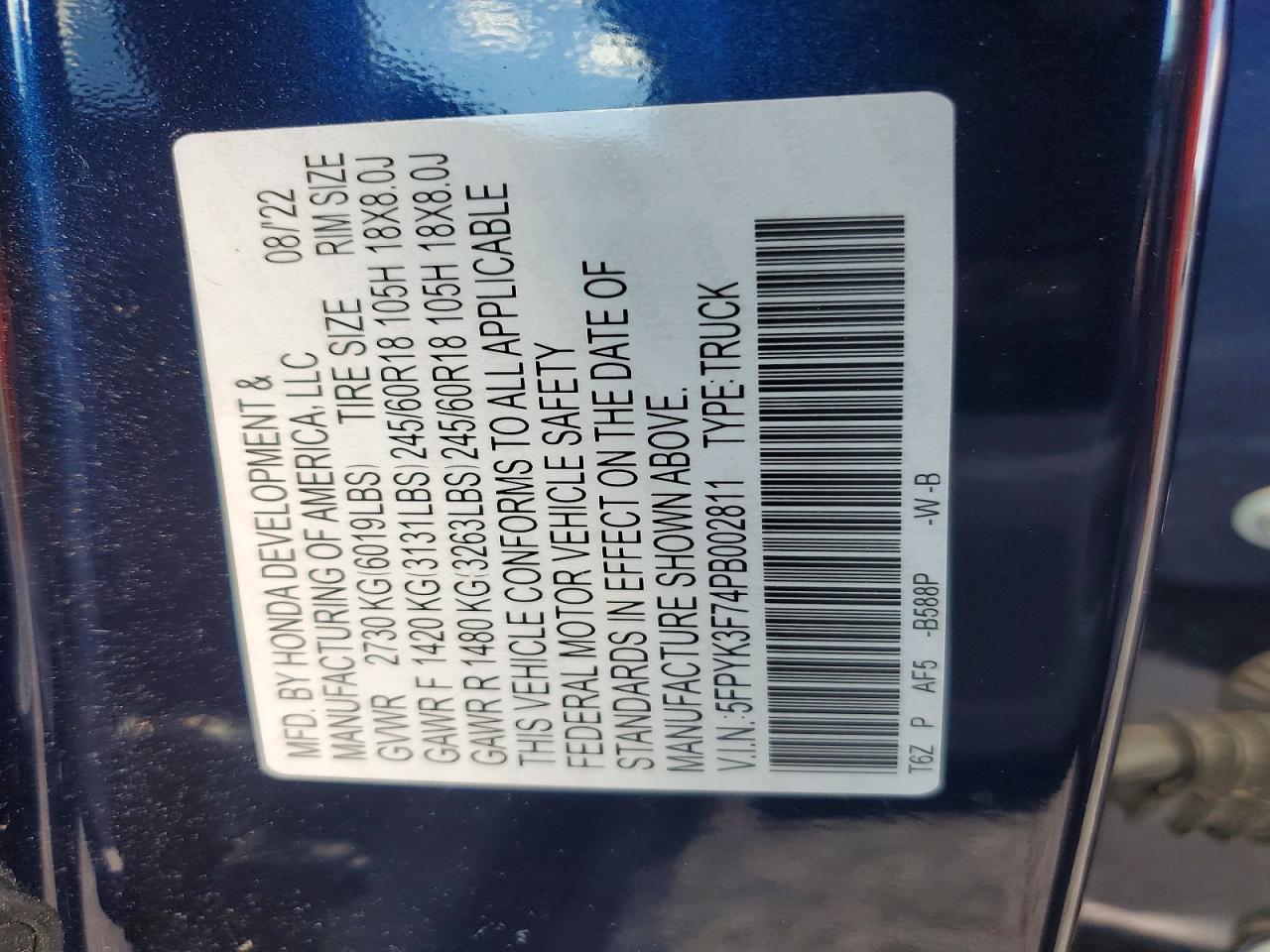 2023 HONDA RIDGELINE