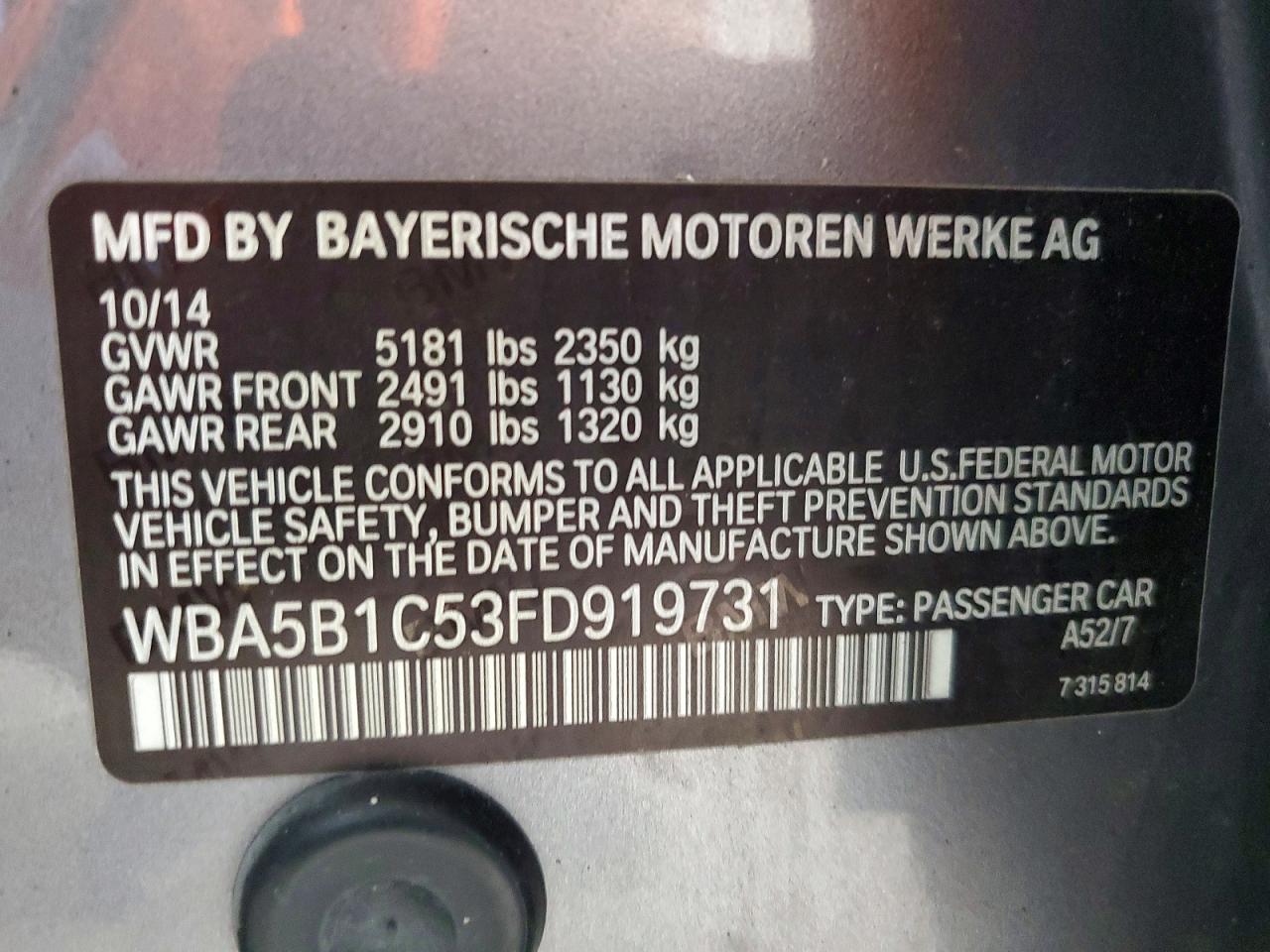 2015 BMW 5 SERIES