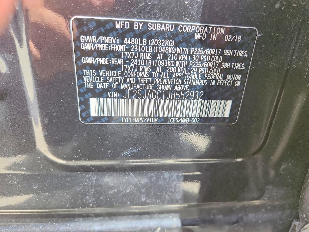 2018 SUBARU FORESTER